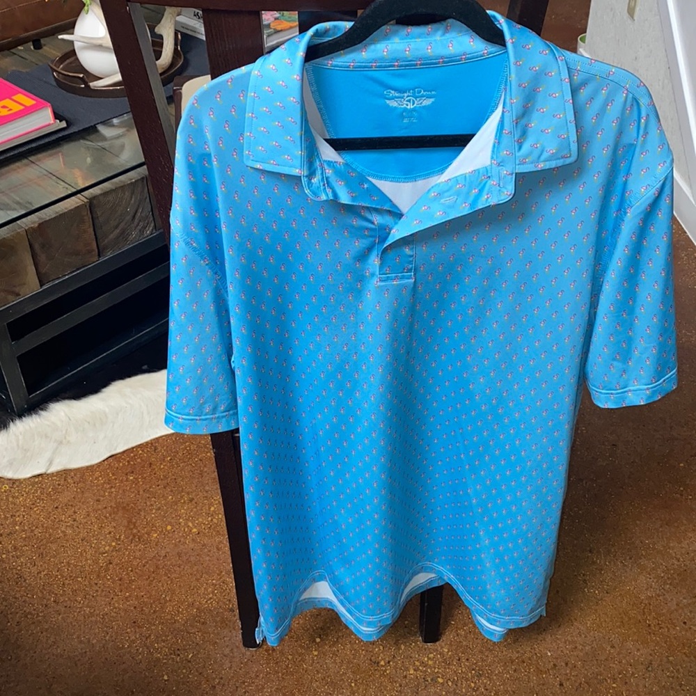 Polo golf shirt with flamingos - Picture 2 of 5